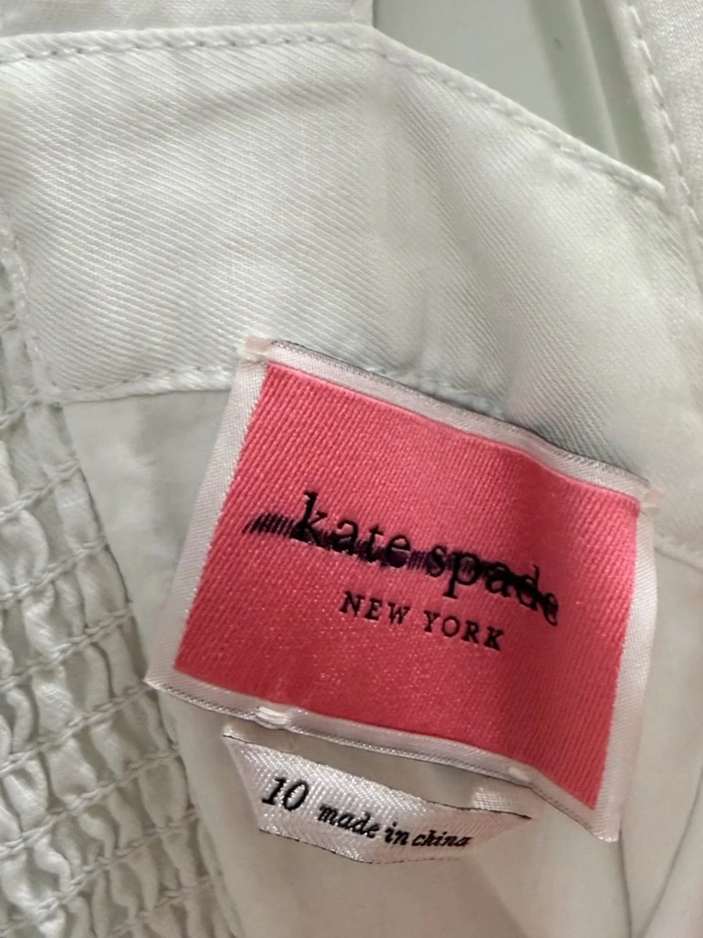 Kate Spade White Button Front Midi Dress Size 10